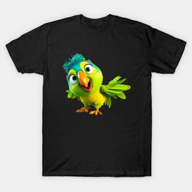 Cute Animal Characters Art 8 -parrot- T-Shirt by Lematworks